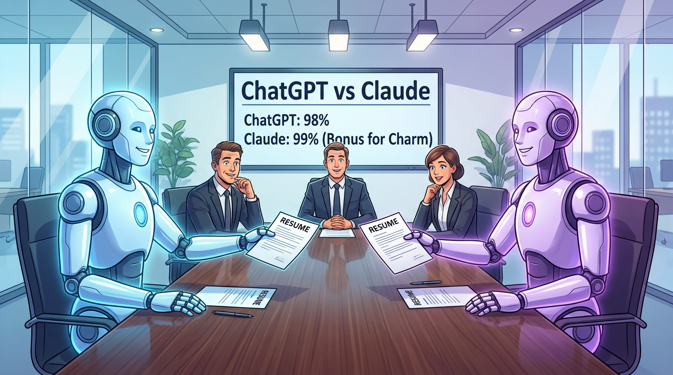 ChatGPT vs Claude — two AI assistants face off in a boardroom showdown