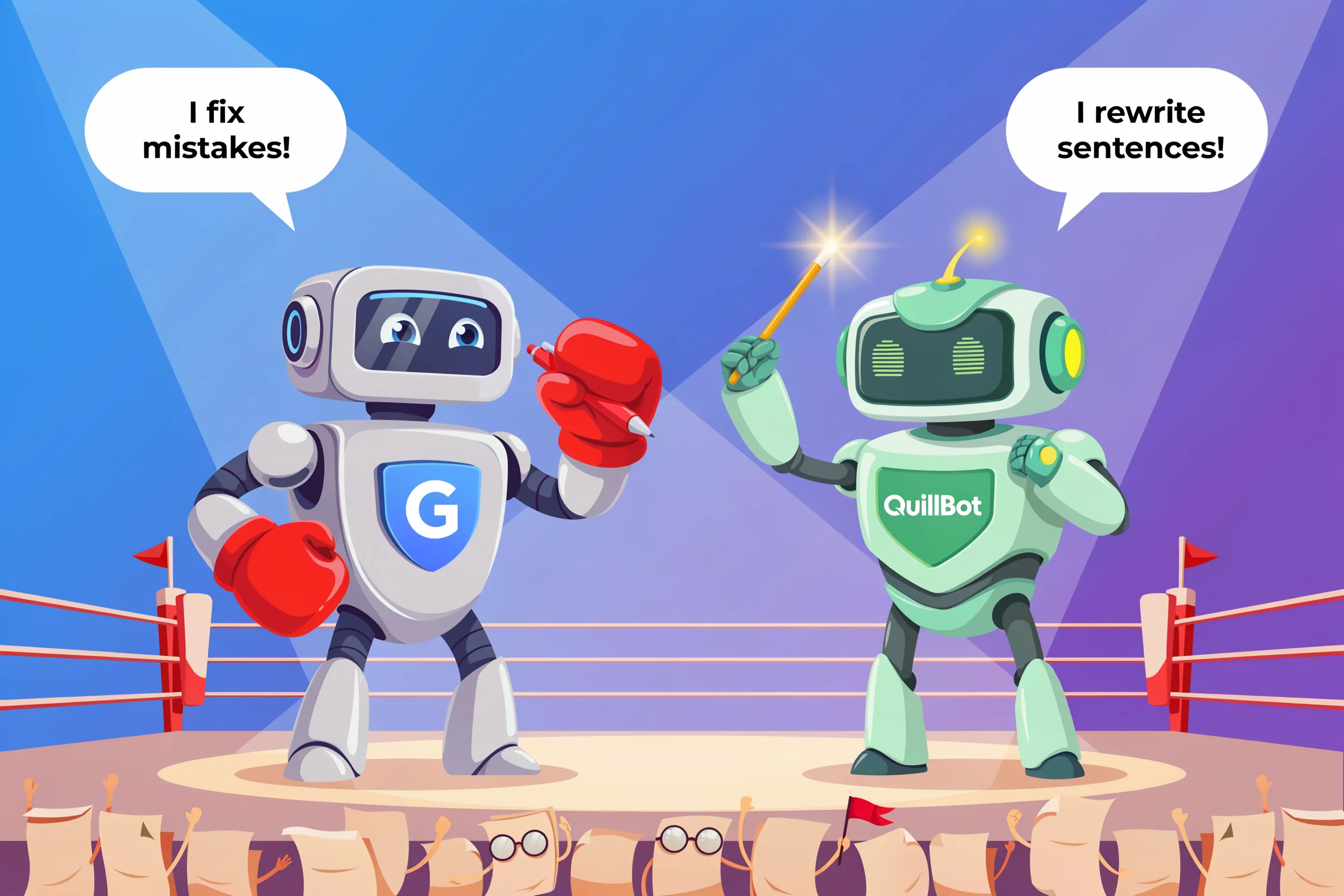 Grammarly vs QuillBot comparison 2026